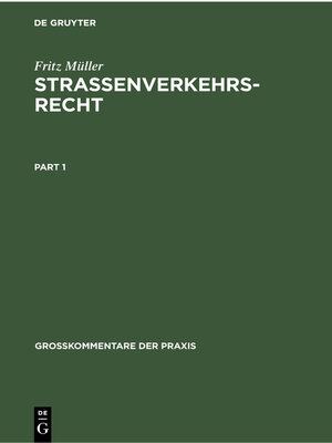 cover image of Straßenverkehrsrecht